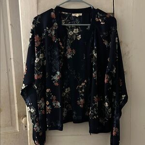 Maurices Floral Women's Jacket - Navy and Pink